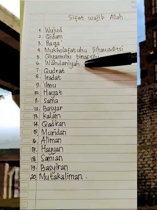 Sifat 20 Wujud qidam baqa