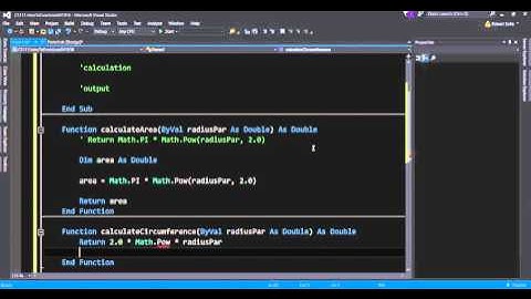 CS111 Intro To Functions: Calculating Area and Circumference of a Circle with function parameters