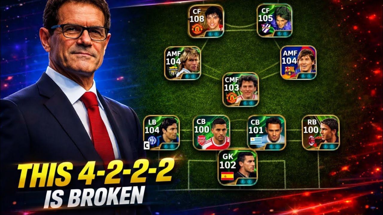  THIS 4-2-2-2 IS BROKEN 😱 | eFootball Mobile Best Formation (Long Ball Counter)
