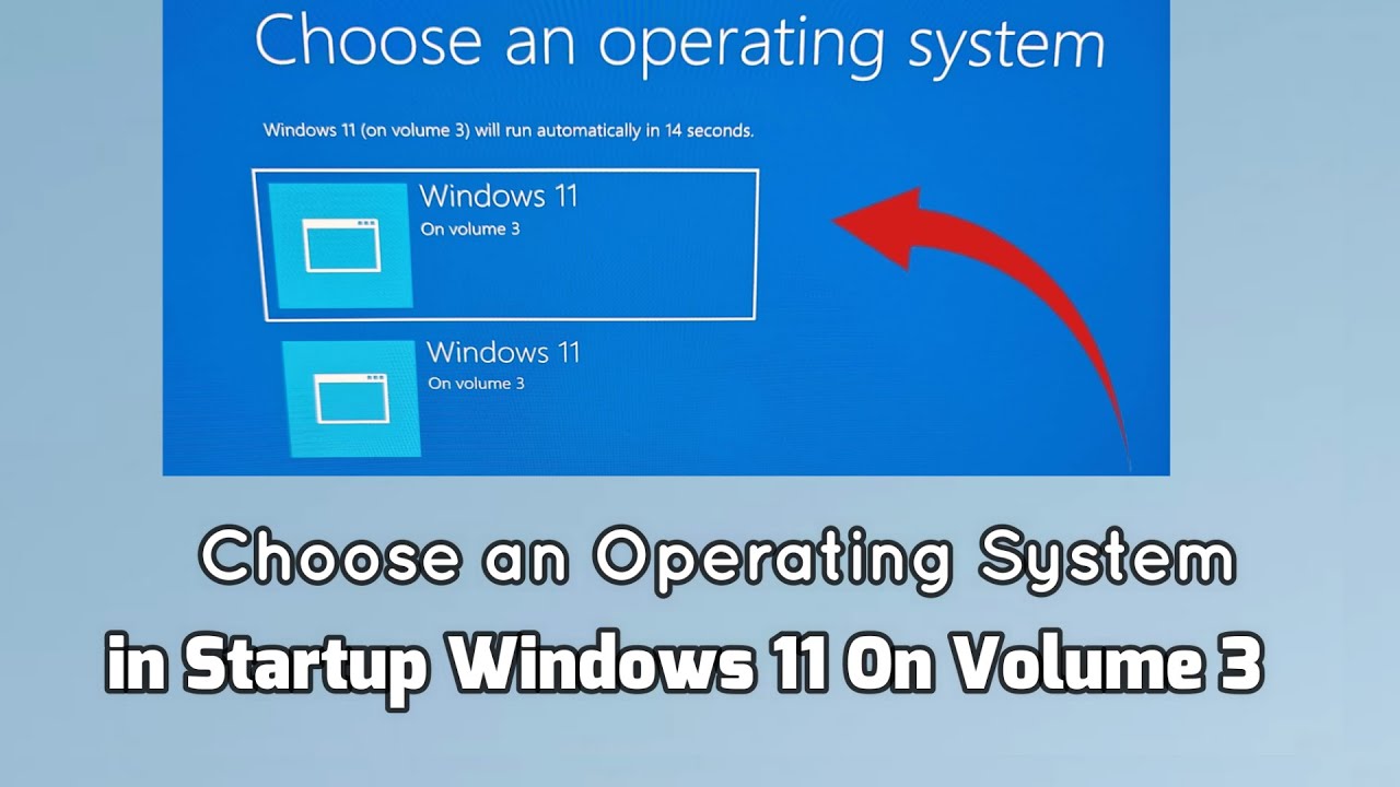 How to fix Choose an Operating System in Startup Windows 11 On Volume 3 ...