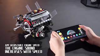 Super Sports Car F1 Engine Electric V8 Building Block Assembly
