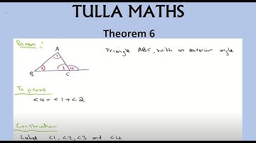 Theorem 6 proof (exterior angle of triangle) Leaving Cert Junior Cycle