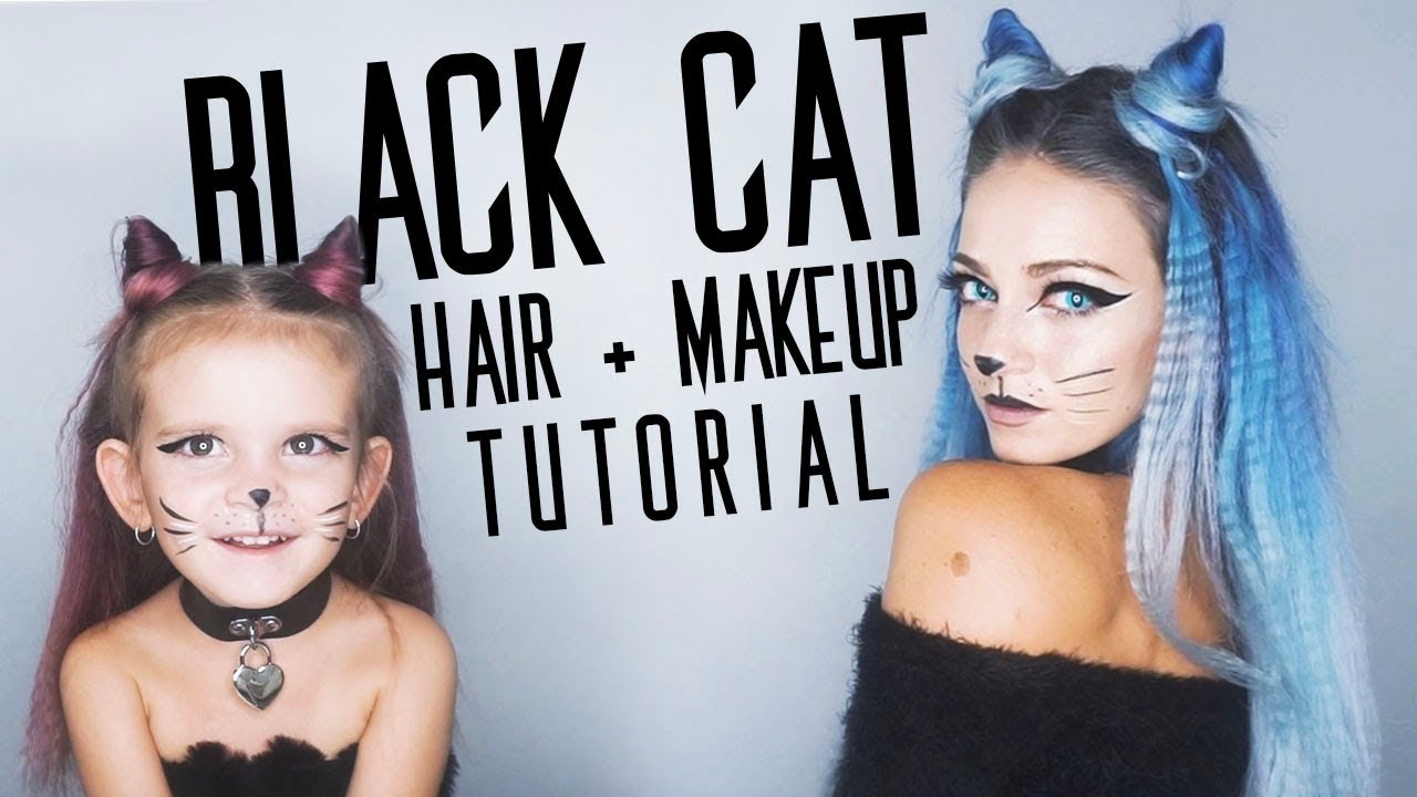 BLACK CAT Hair and Makeup Tutorial! YouTube
