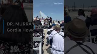 Canadian officials cut the ribbon on the new Gordie Howe bridge