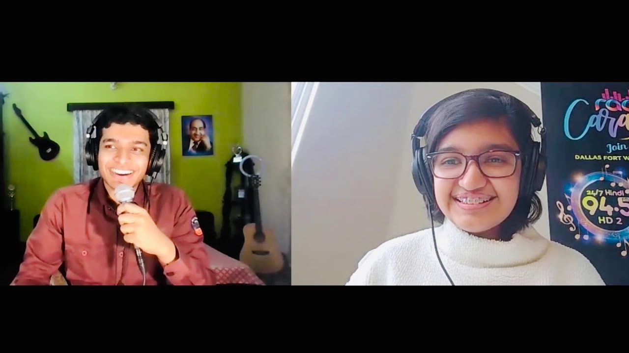 Saurav Kishan ‘Chota Rafi’ with RJ Anya Ahuja from Radio Caravan, Dallas TX -Mohammed Rafi’s Songs