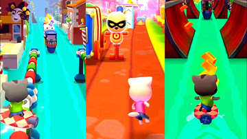 Talking Tom gold run Vs Talking Tom Time Rush IOS Android gameplay