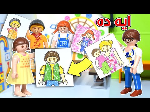 مسابقة كل واحد يرسم ماما و بابا عائلة ساندي قصص اطفال