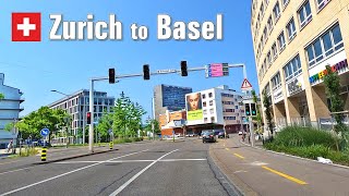 Summer Road Trip ☀ Zurich to Basel • Driving in Switzerland  [4K]