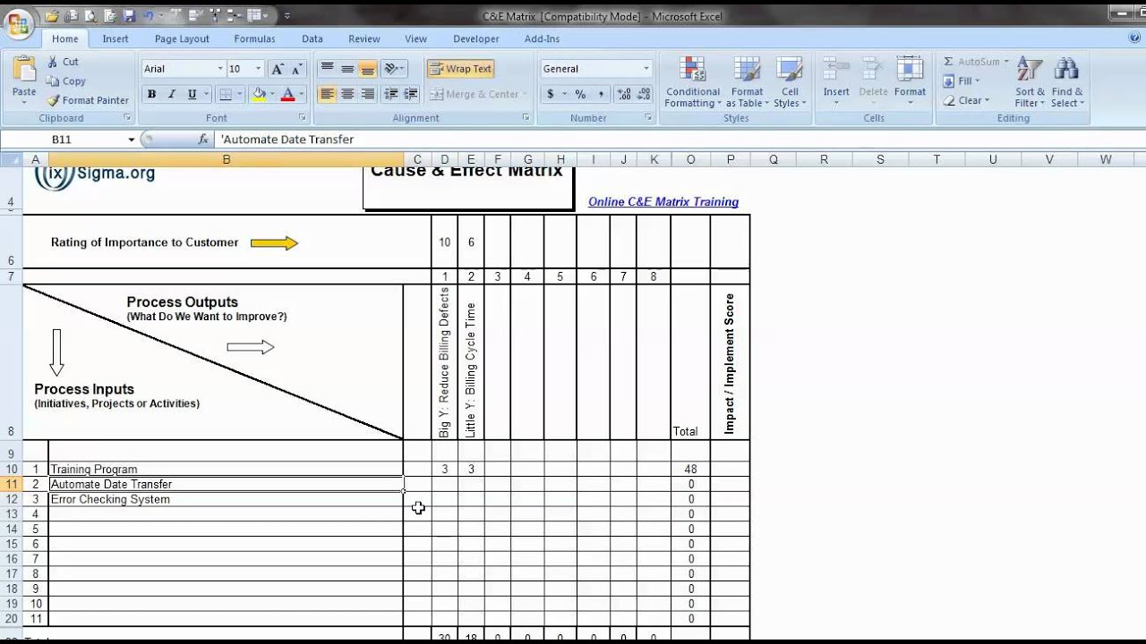 Cause Effect Matrix YouTube