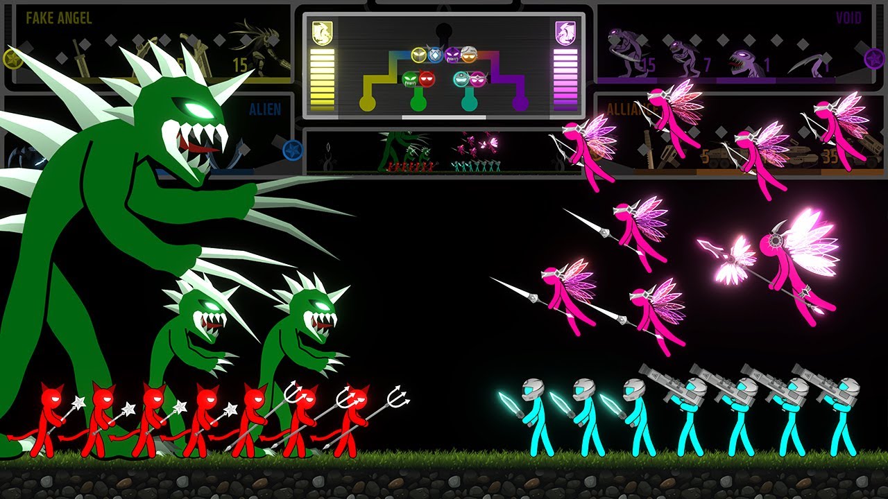 Турнир для пар из 8 племен: Племена 1-го и 2-го поколений - Битва человечка-стикмена и куклы-тряп...