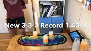 Sport Stacking: New 3-3-3 Record 1.436!!!