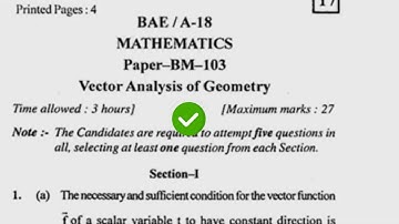 2018 Kuk BSc 1st Sem Maths Vector Analysis of Geometry Question Paper