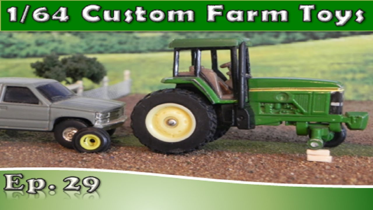 1/64 ERTL farm toy custom Ford 8n tractors loaded on a blue workstar s scale gl 