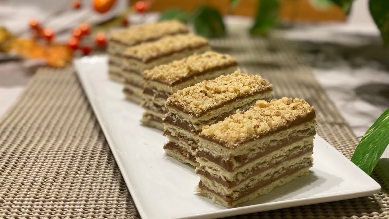 Нежный торт из слоёного теста с шоколадным кремом 🍫