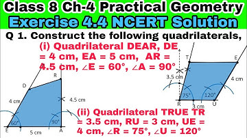 Class 8 Ex 4.4 Q 1 (i) (ii) | Practical Geometry | Chapter 4 | Math |NCERT Solution | Exercise 4.4