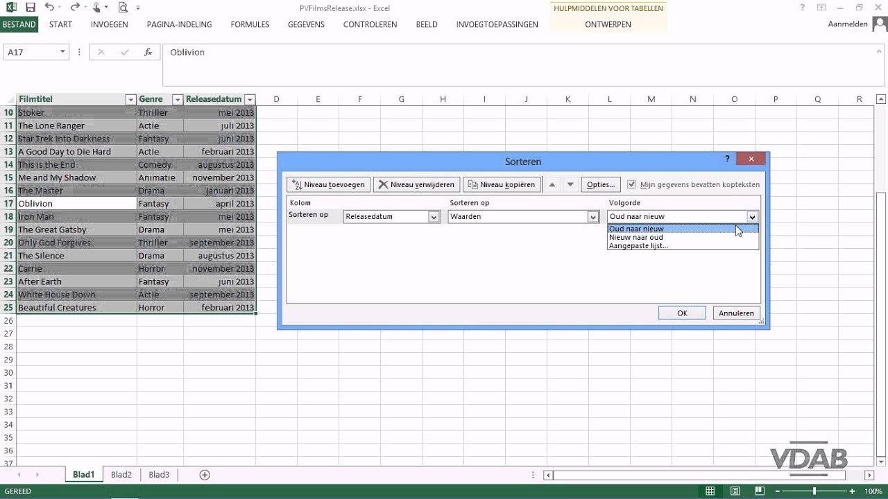 Excel 2013-8.5-Lijsten 1 - YouTube