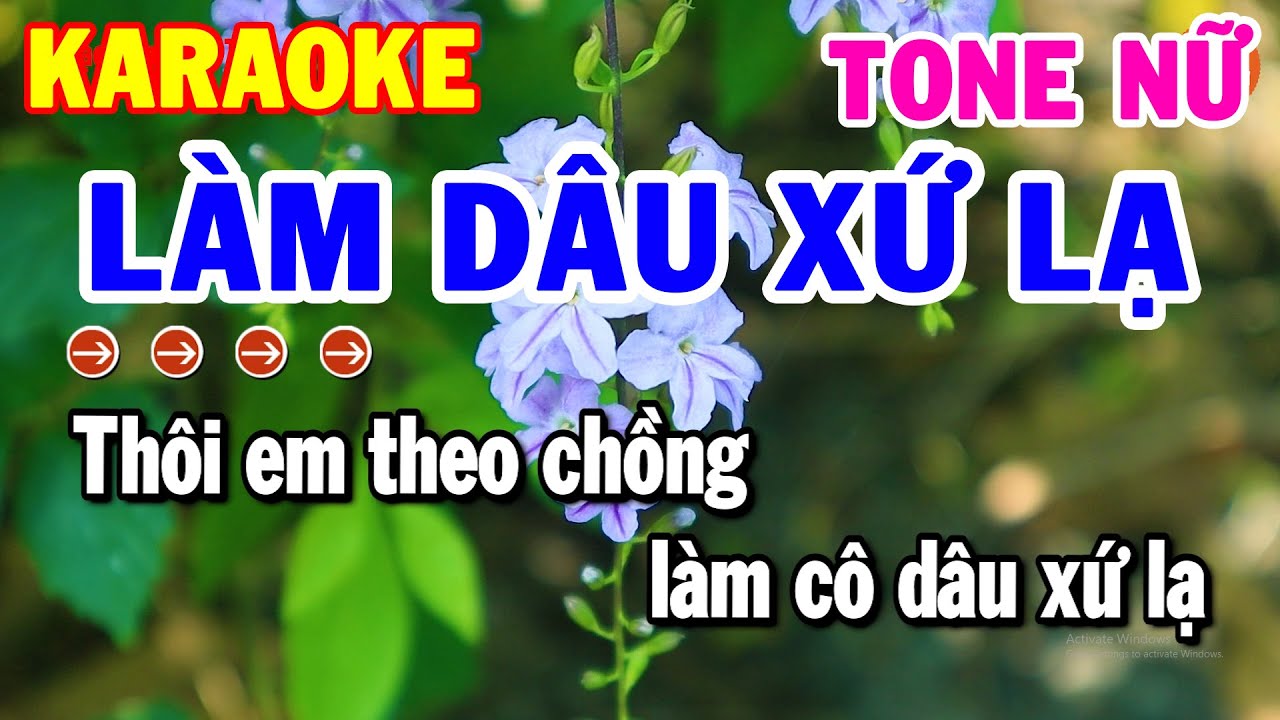 Karaoke Làm Dâu Xứ Lạ Tone Nữ Nhạc Sống Beat Chuẩn Nhất | Nhạc Sống Hải Tiên