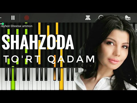 Shahzoda - To'rt Qadam | Karaoke Tekst Qo'shiq Matni Lyric Clip Piano Version | By Kambarov