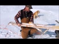 setting a gill net under the ice