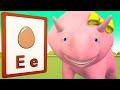 Learning about the ALPHABET : A → E - Learn with Dino the Dinosaur Educational cartoon for Kids