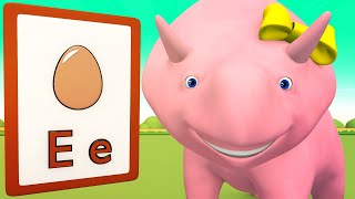 Learning about the ALPHABET : A → E - Learn with Dino the Dinosaur Educational cartoon for Kids