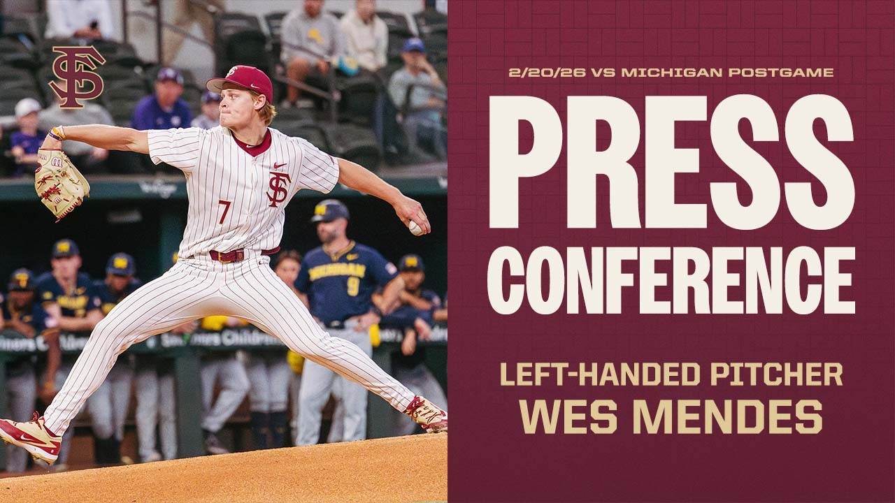 Image related to FSU Baseball | LHP Wes Mendes Postgame Press Conference (2/20/26 vs Michigan)