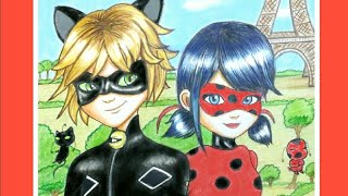 رسم الدعسوقة والقط الأسود خطوة بخطوة - How to draw Miraculous Ladybug and Cat Noir (step-by-step)