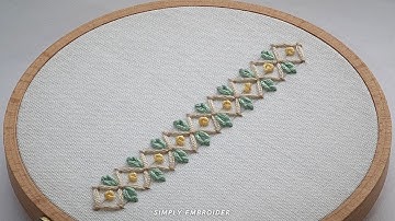 Unlock Stunning Simple Border Line Stitch for Beginners/ Lazy Daisy stitch Embroidery Designs