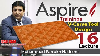 How to Vectric Aspire  2D Carve Design tutorial for Table Top Lecture 16 | Muhammad Farrukh Nadeem