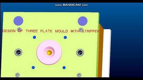 Three plate mould with stripper ejection