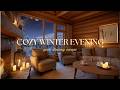 A Cozy Winter Cabin Evening | Firelight and Soft Music