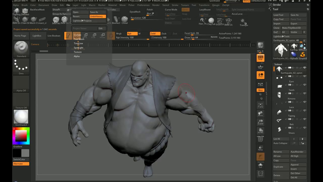 default camera zbrush