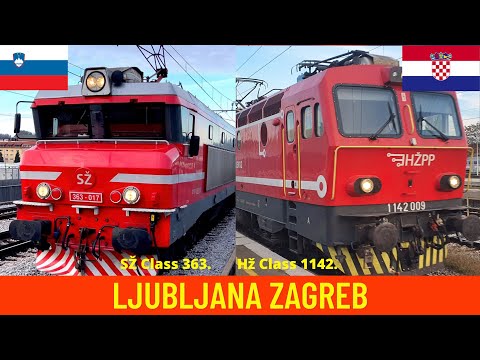 Cab Ride Ljubljana - Zagreb (Slovenian & Croatian Railways) - train drivers' view in 4K