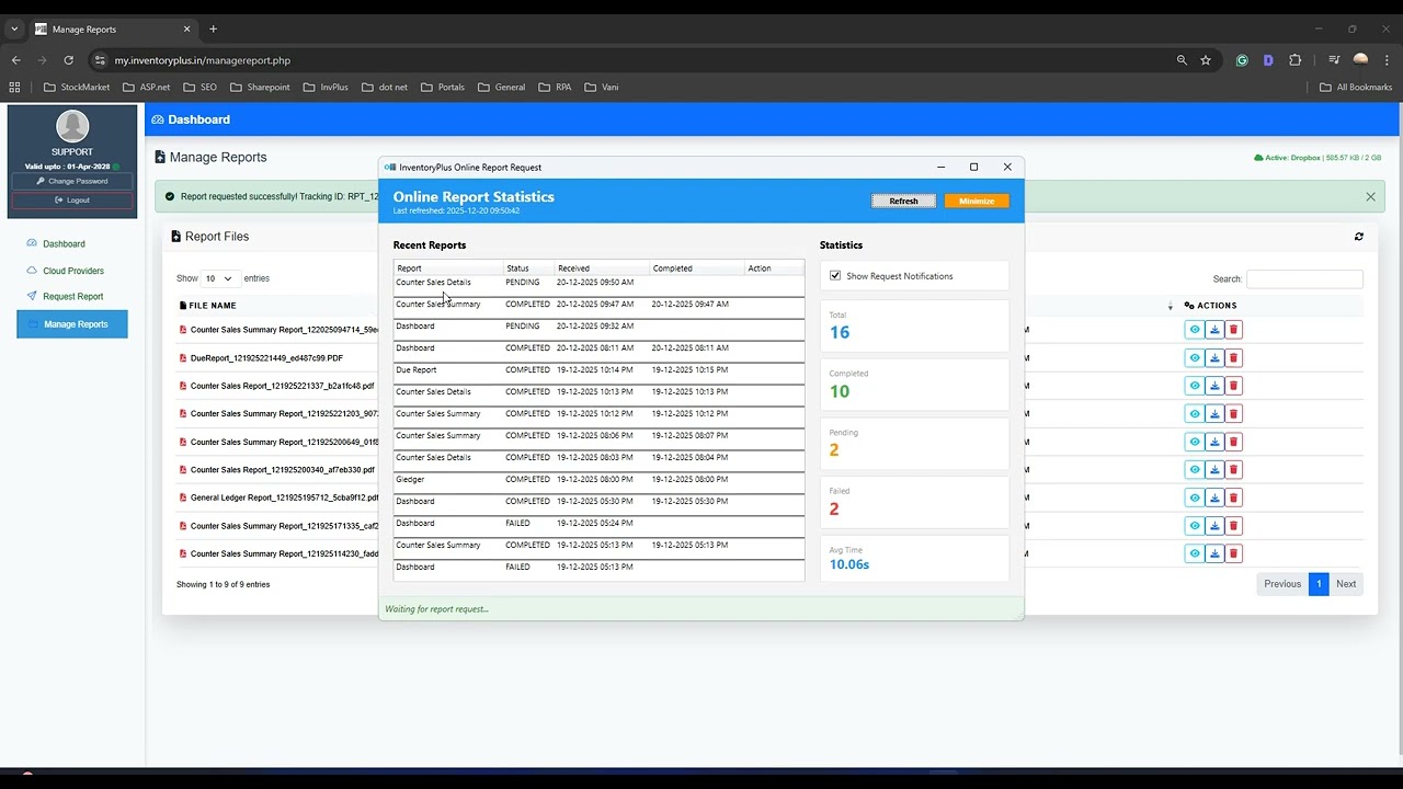 Online Report Statistics