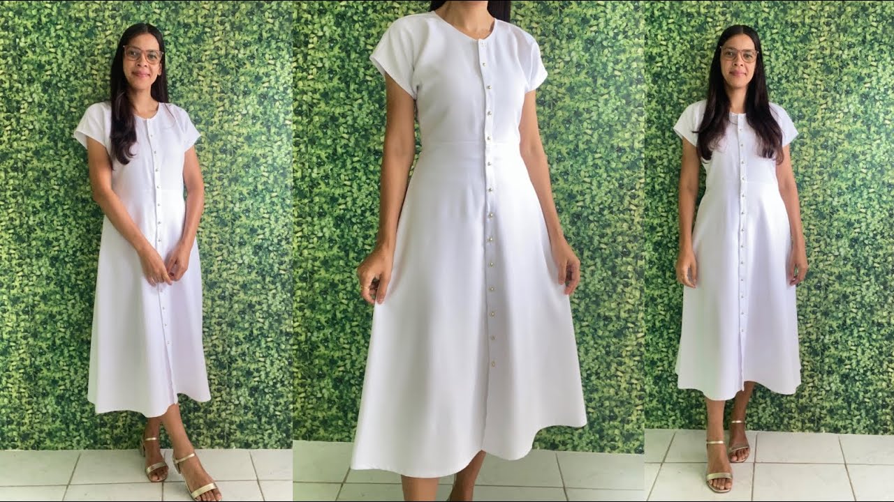 corte e costura vestido evasê com manga japonesa sem usar molde