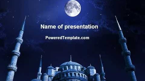 Mosque In Moonlight PowerPoint Template by PoweredTemplate.com