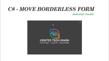 C#  Move A Borderless Form