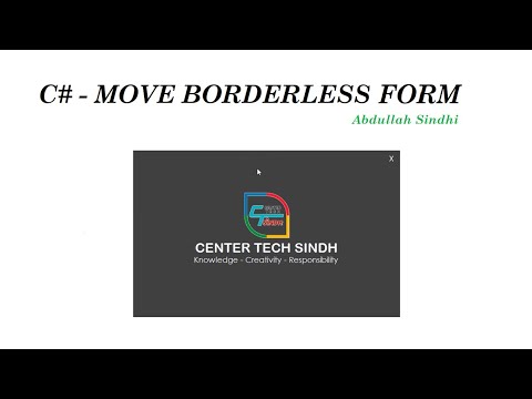 C#  Move A Borderless Form