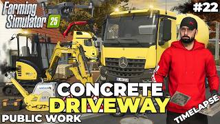 COMPLETE CONCRETE DRIVEWAY BUILD - START TO FINISH! 🏗️ | PUBLIC WORK | Farming Simulator 25 | EP 22 screenshot 3