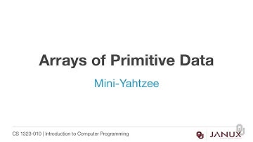 Introduction to Computer Programming - Arrays of Primitive Data Types - Yahtzee Iteration 1