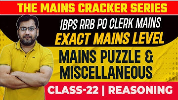 Mains Level Puzzle 2023 IBPS RRB PO CLERK REASONING Rohit Sir