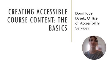 Creating Accessible Course Content