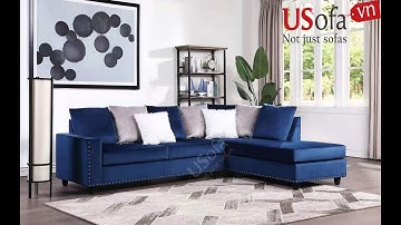 Sofa góc L chất liệu vải nhung cao cấp - Mã SG187