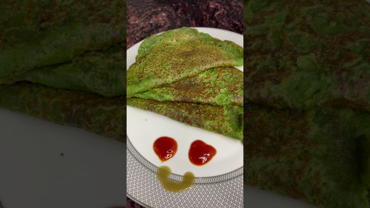 ⁣Weight loss diet - 1 || Palak moong dal chilla || #shorts #homemade #asmr #weightloss #diet