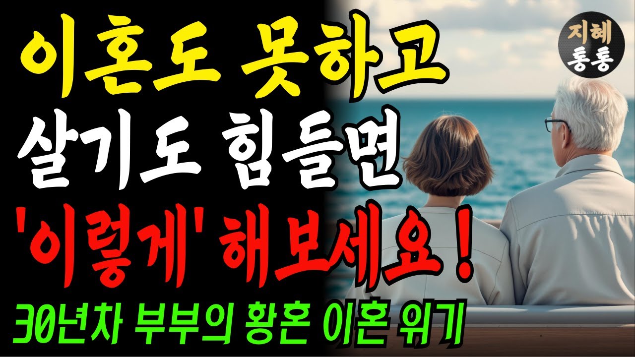 이혼할 수도 없고 같이 살기도 힘들다면 '이렇게' 하세요 | 노년의 부부를 위한 슬기로운 결혼 생활법 | 인생지혜 | 오디오북 | 삶의지혜 | 노후지혜 | 인간관계 조언