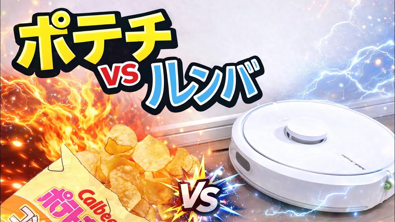 【初めてのルンバ】床に散らばったポテチとルンバを戦わせてみた