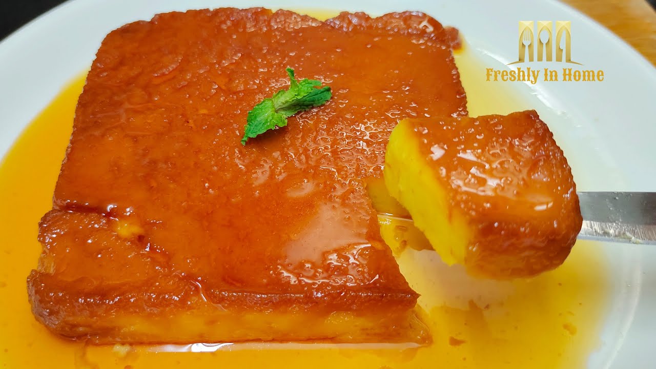 Caramel Custard Bread Pudding recipe / கேரமல் கஸ்டர்டு புட்டிங்