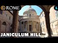 Rome Italy ➧ Janiculum Hill Walking Tour with Captions ➧ Roma Youtube, 4K UHD