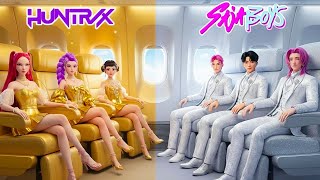 Kpop Demon Hunters Gold Vs Silver From Huntrix Vs Saja Boys In Airplane  Saja Boys X Huntrix
