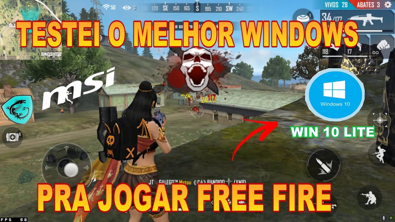 O MELHOR WINDOWS PARA JOGAR FREE FIRE NO EMULADOR